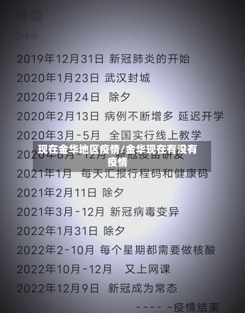 现在金华地区疫情/金华现在有没有疫情