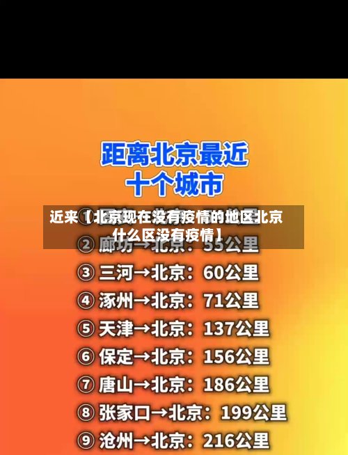 近来【北京现在没有疫情的地区北京什么区没有疫情】
