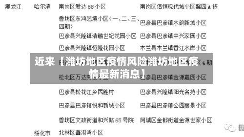 近来【潍坊地区疫情风险潍坊地区疫情最新消息】-第2张图片