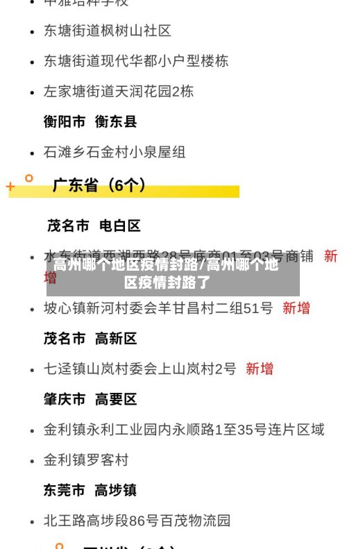 高州哪个地区疫情封路/高州哪个地区疫情封路了-第2张图片