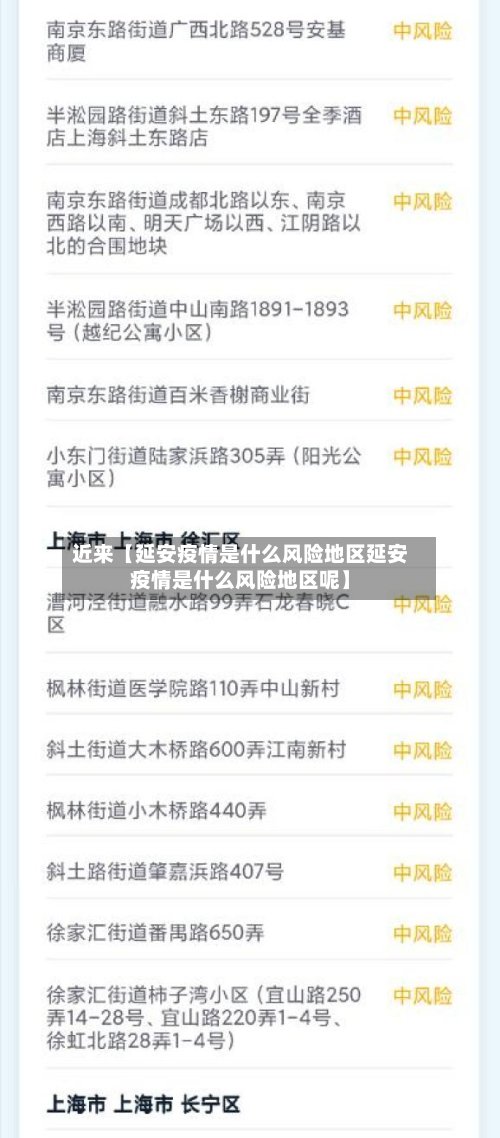 近来【延安疫情是什么风险地区延安疫情是什么风险地区呢】
