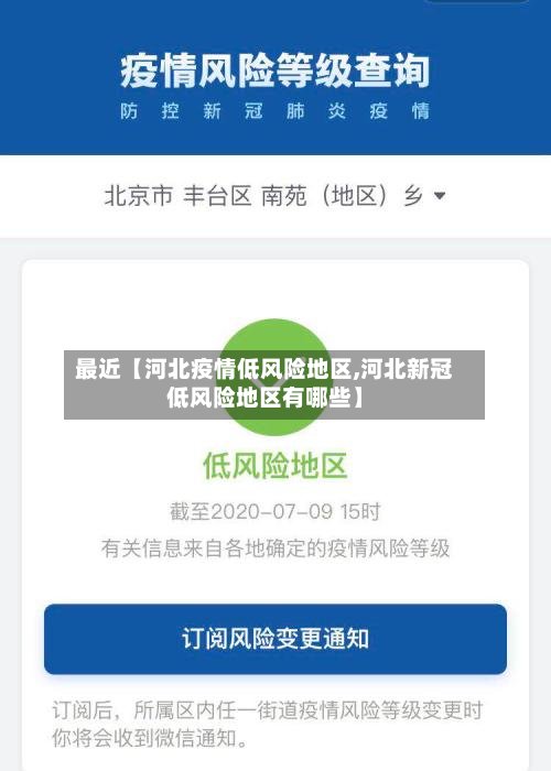 最近【河北疫情低风险地区,河北新冠低风险地区有哪些】