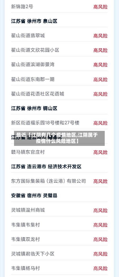 最近【江阴有几个疫情地区,江阴属于疫情什么风险地区】-第3张图片