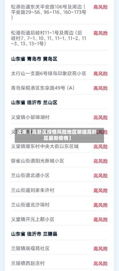 近来【高新区疫情风险地区明细高新区最新疫情】-第2张图片