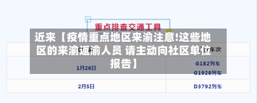 近来【疫情重点地区来渝注意!这些地区的来渝返渝人员 请主动向社区单位报告】-第3张图片
