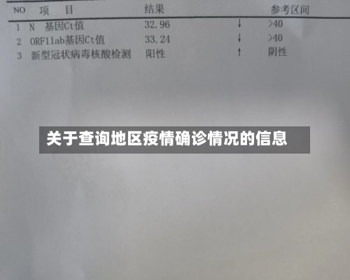 关于查询地区疫情确诊情况的信息-第2张图片