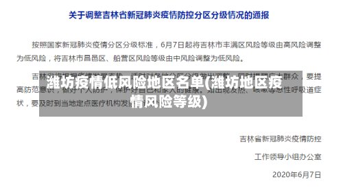 潍坊疫情低风险地区名单(潍坊地区疫情风险等级)