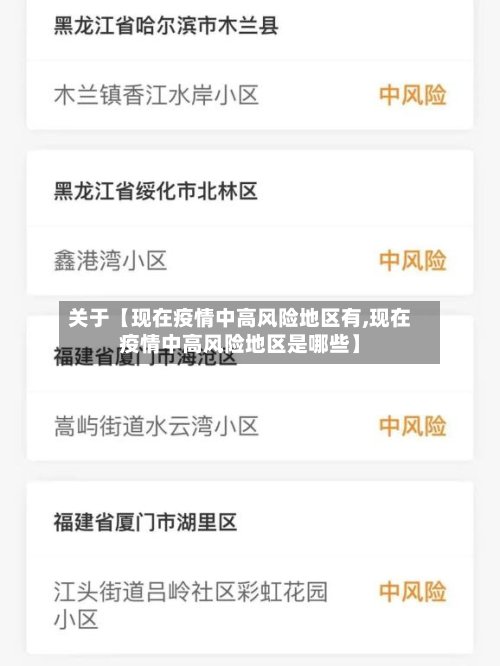 关于【现在疫情中高风险地区有,现在疫情中高风险地区是哪些】-第2张图片