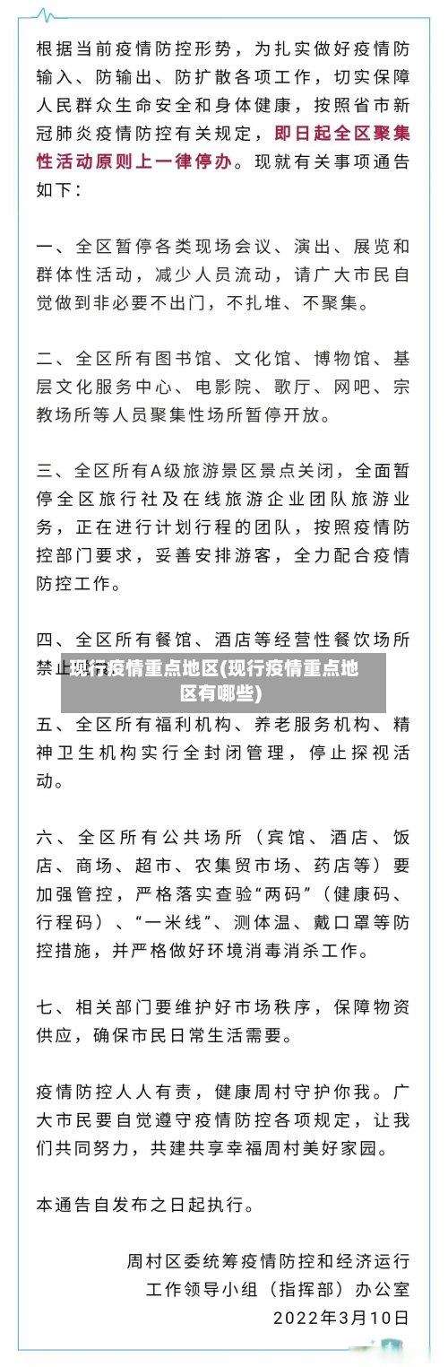 现行疫情重点地区(现行疫情重点地区有哪些)