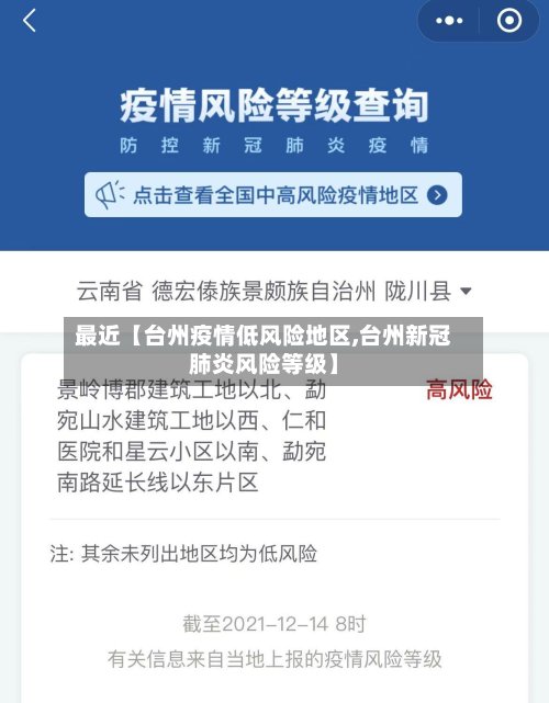 最近【台州疫情低风险地区,台州新冠肺炎风险等级】