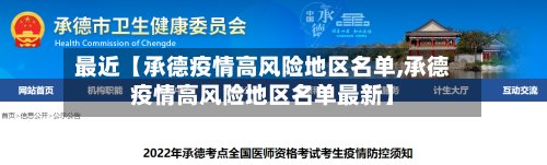 最近【承德疫情高风险地区名单,承德疫情高风险地区名单最新】