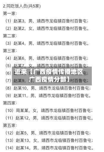 近来【广西疫情传播地区广西疫情分部】