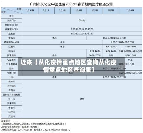 近来【从化疫情重点地区查询从化疫情重点地区查询表】