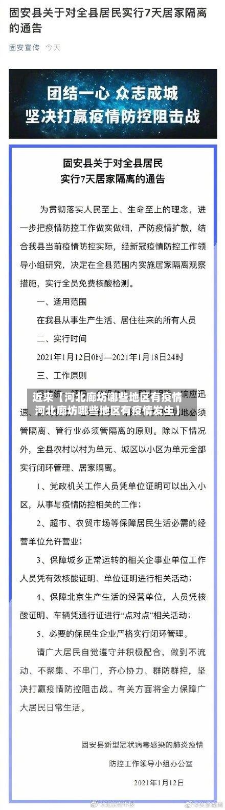 近来【河北廊坊哪些地区有疫情河北廊坊哪些地区有疫情发生】