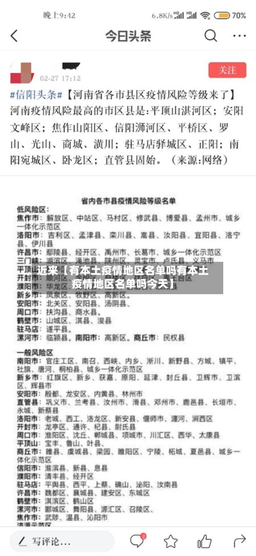 近来【有本土疫情地区名单吗有本土疫情地区名单吗今天】-第2张图片