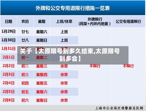 关于【太原限号到多久结束,太原限号到多会】