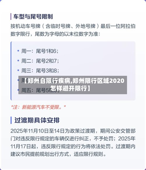 【郑州自限行疾病,郑州限行区域2020怎样避开限行】-第2张图片