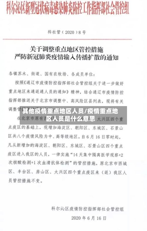 其他疫情重点地区人员/疫情重点地区人员是什么意思