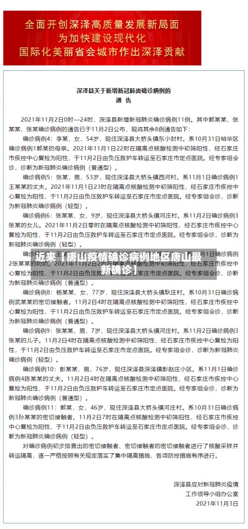 近来【唐山疫情确诊病例地区唐山最新确诊】