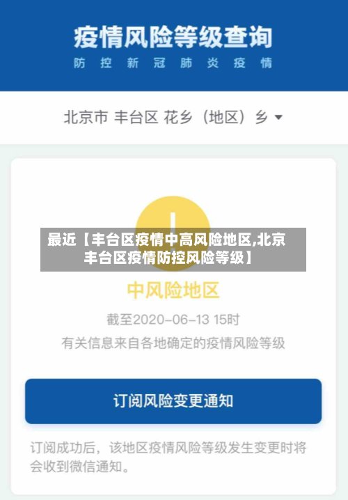 最近【丰台区疫情中高风险地区,北京丰台区疫情防控风险等级】