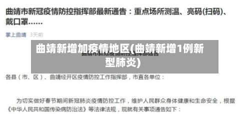 曲靖新增加疫情地区(曲靖新增1例新型肺炎)-第3张图片