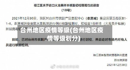 台州地区疫情等级(台州地区疫情等级划分)