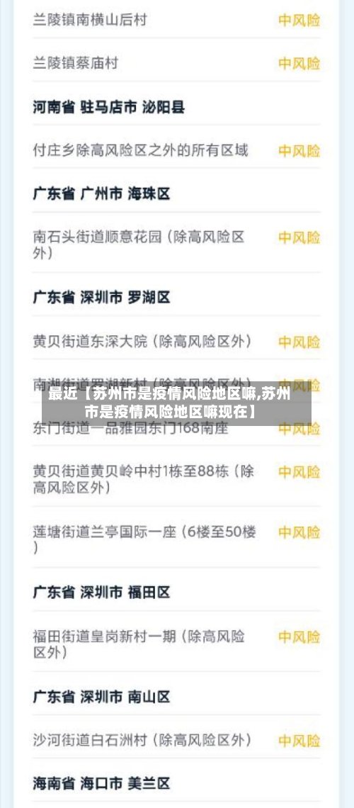 最近【苏州市是疫情风险地区嘛,苏州市是疫情风险地区嘛现在】
