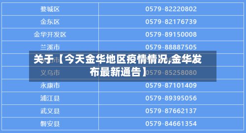 关于【今天金华地区疫情情况,金华发布最新通告】-第3张图片