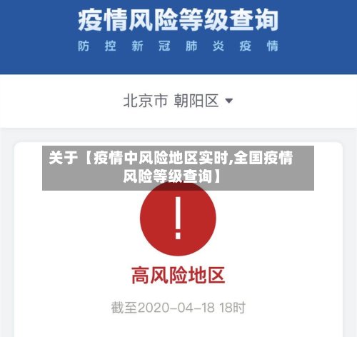 关于【疫情中风险地区实时,全国疫情风险等级查询】-第3张图片