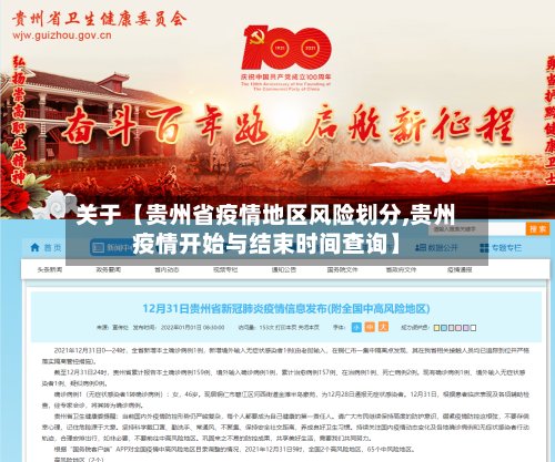 关于【贵州省疫情地区风险划分,贵州疫情开始与结束时间查询】