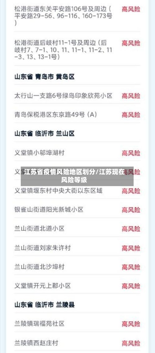 江苏省疫情风险地区划分/江苏现在风险等级-第2张图片