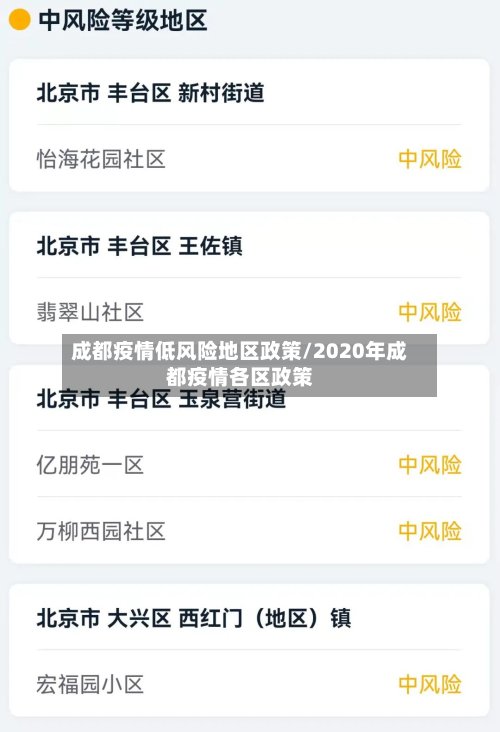 成都疫情低风险地区政策/2020年成都疫情各区政策