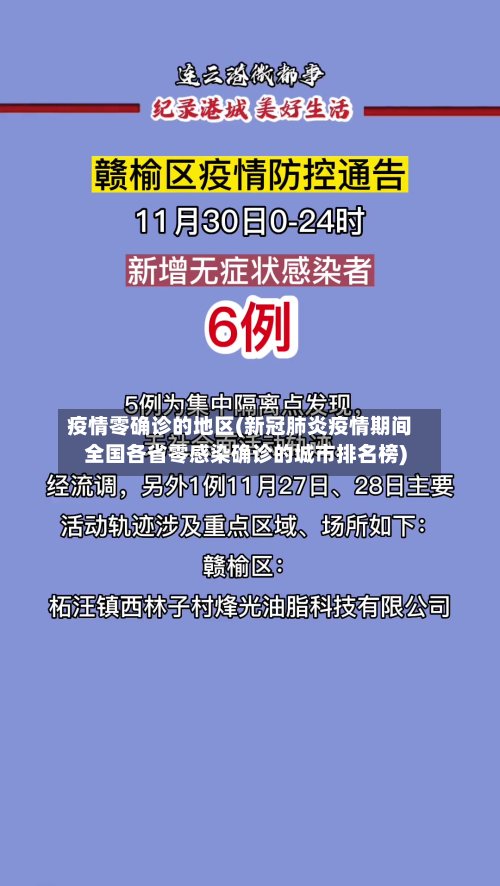 疫情零确诊的地区(新冠肺炎疫情期间全国各省零感染确诊的城市排名榜)