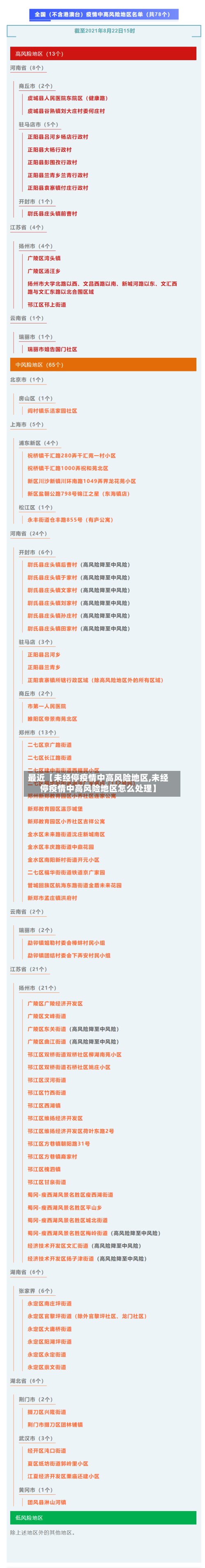 最近【未经停疫情中高风险地区,未经停疫情中高风险地区怎么处理】