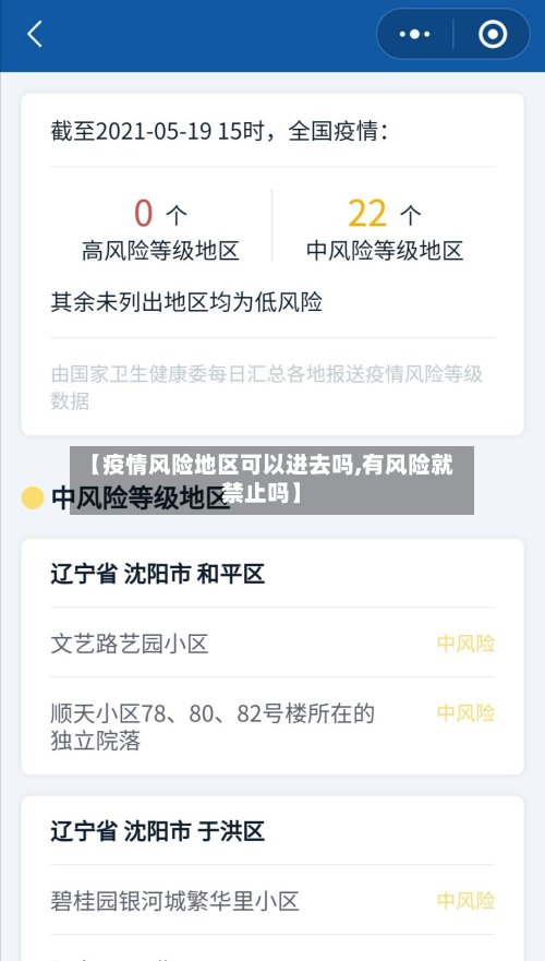 【疫情风险地区可以进去吗,有风险就禁止吗】