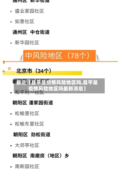 最近【昌平是疫情风险地区吗,昌平是疫情风险地区吗最新消息】-第2张图片