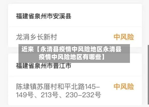 近来【永清县疫情中风险地区永清县疫情中风险地区有哪些】-第3张图片