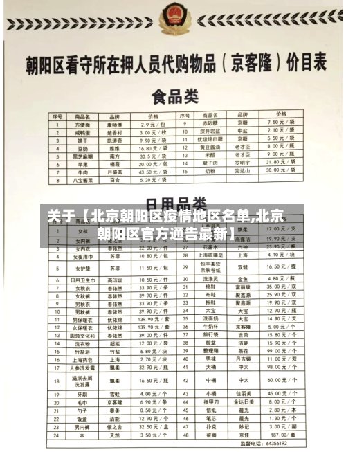 关于【北京朝阳区疫情地区名单,北京朝阳区官方通告最新】