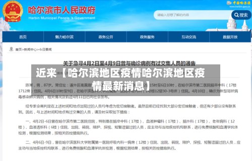 近来【哈尔滨地区疫情哈尔滨地区疫情最新消息】-第2张图片