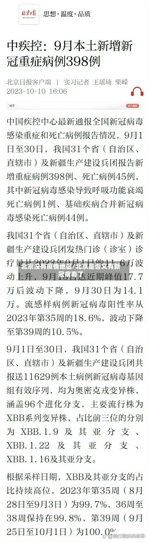 北京没有疫情地区/北京是否又有新冠病毒了
